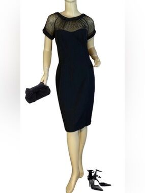 WHITE HOUSE BLACK MARKET BLACK SWISS DOT YOKE COCKTAIL DRESS (12)